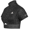 Adidas Women's Hyperglam Zip Crop Top Tee, Multicolor/Carbon