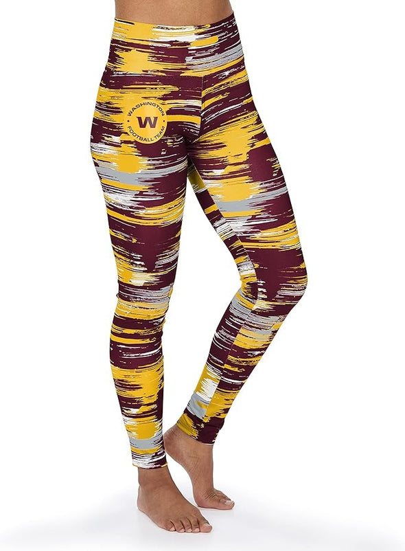 Zubaz NFL Women's Washington Commanders Brushed Paint Team Color Leggings