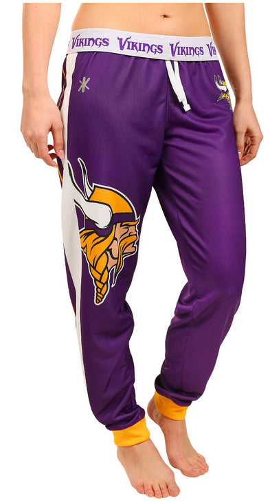 KLEW NFL Women's Minnesota Vikings Cuffed Jogger Pants, Purple