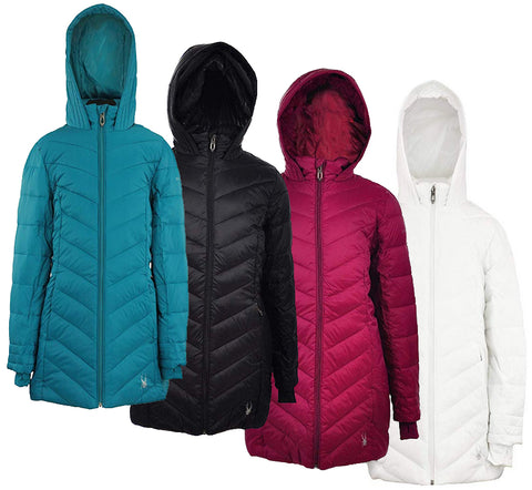 Spyder Youth Girls Cheveron Quileted Thermaweb Insulated Jacket, Color Options