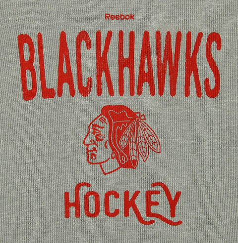 Reebok NHL Youth Chicago Blackhawks Long Sleeve Paradigm Thermal Crew, Grey