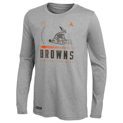 Outerstuff NFL Men's Cleveland Browns Red Zone Long Sleeve T-Shirt Top