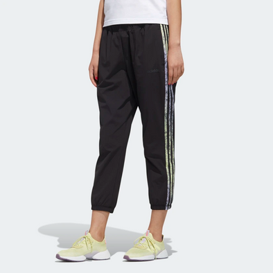 Adidas Women's 7/8 Track Pants, Black / Yellow Tint