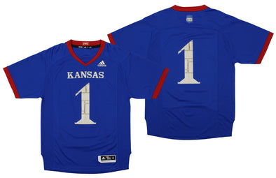 adidas NCAA Men's Kansas Jayhawks #1 Premier Home Jersey, Blue