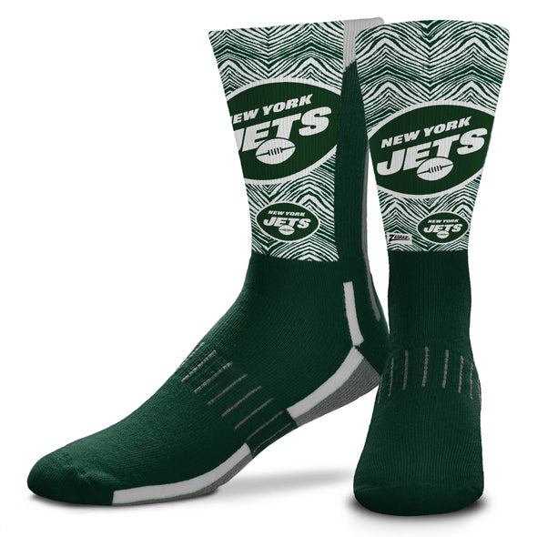 Zubaz X FBF NFL Youth New York Jets Phenom Curve Crew Socks