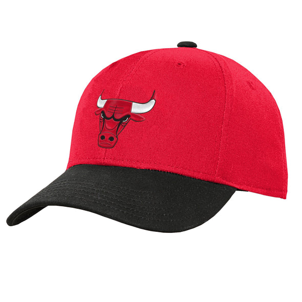 Outerstuff NBA Youth Boys (8-20) Chicago Bulls Two Tone Curved Adjustable Cap, One Size Fits Most