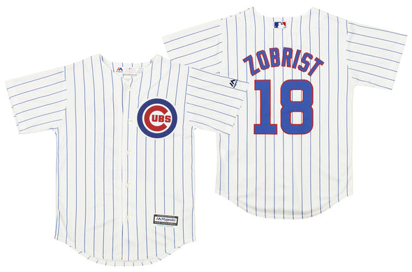 Outerstuff Chicago Cubs Ben Zobrist #18 MLB Youth Cool Base Home Jersey, White