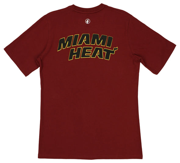FISLL NBA Men's Miami Heat Team Color, Name and Logo Premium T-Shirt