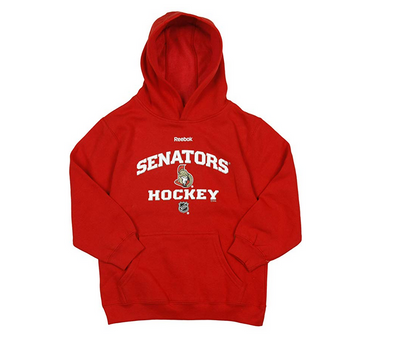 Reebok NHL Hockey Youth Ottawa Senators Pullover Hoodie Sweatshirt - Red