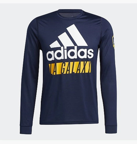Adidas MLS Men's Los Angeles Galaxy Creator Long Sleeve T-Shirt, Collegiate Navy