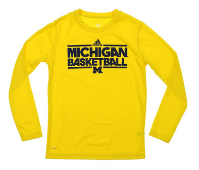 Adidas NCAA Youth Michigan Wolverines Basketball Performance Shirt