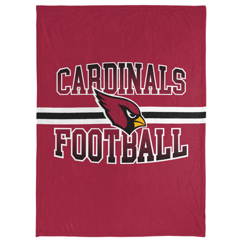 FOCO NFL Arizona Cardinals Stripe Micro Raschel Plush Throw Blanket, 45 x 60