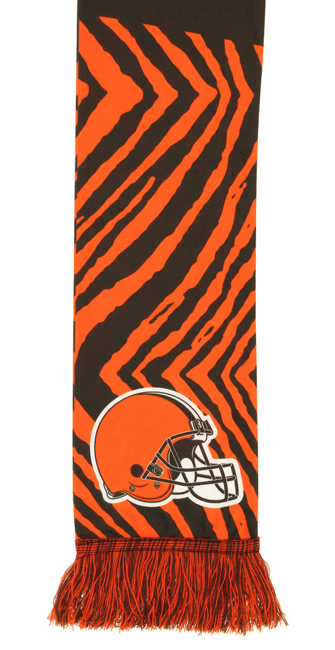 FOCO X Zubaz NFL Collab 3 Pack Glove Scarf & Hat Outdoor Winter Set, Cleveland Browns