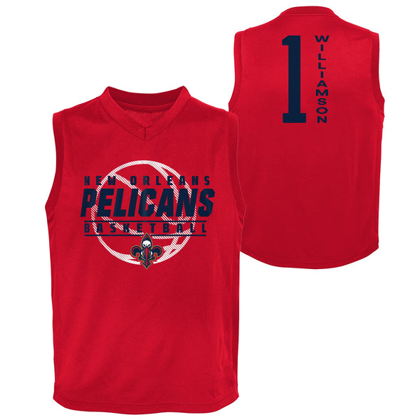 Outerstuff NBA Youth (8-20) New Orleans Pelicans Williamson Zion Fast Lane Tank, Red