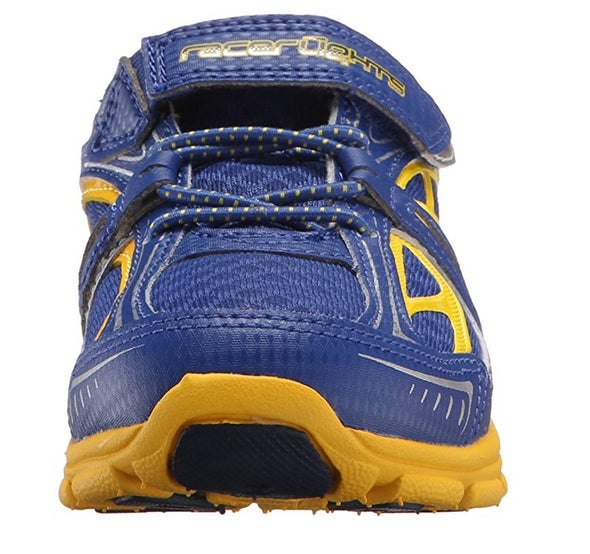 Stride Rite Little Kids Racer Light-up Bolt Running Shoe, Navy/Yellow