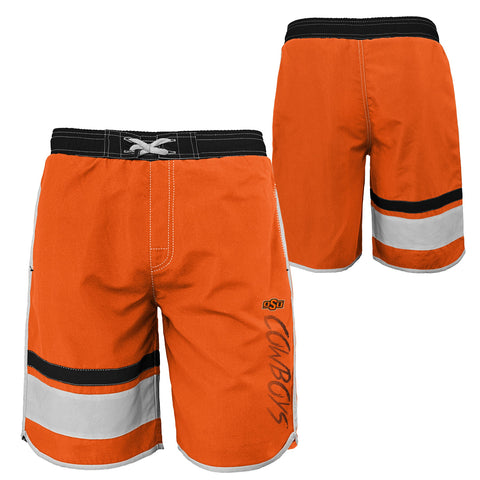 Outerstuff NCAA Youth Oklahoma State Cowboys Color Block Swim Trunks