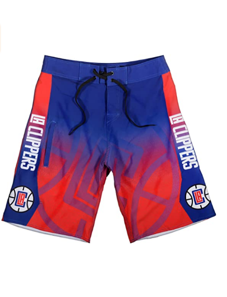 KLEW NBA Men's Los Angeles Clippers Gradient Board Shorts