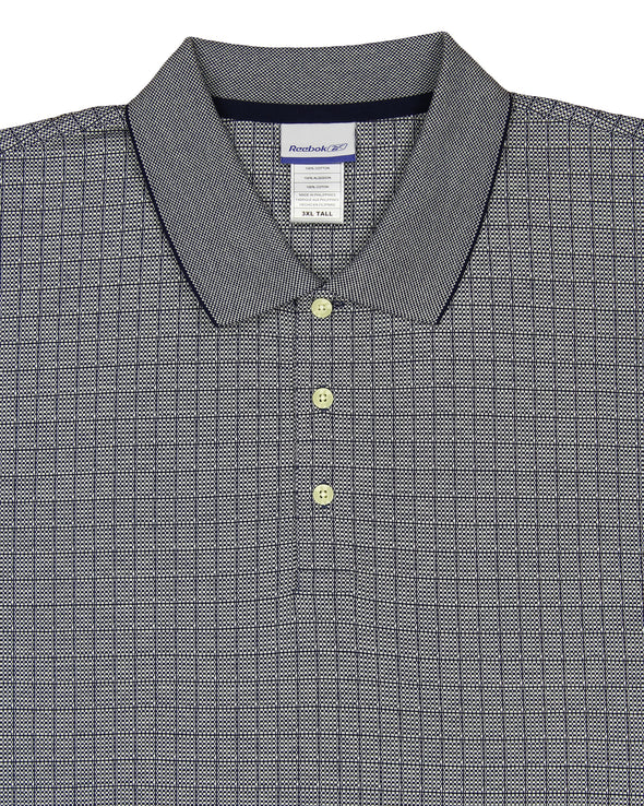 Reebok Big and Tall Men's Athletic Cotton Polo Shirt, DarkNavy/Grey/White