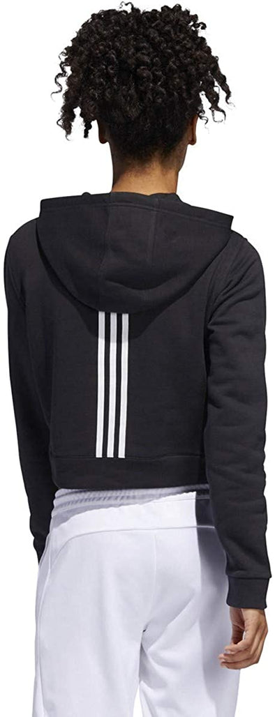 adidas Women's 3-Stripes Cropped Fleece Pullover Hoodie, Color Options