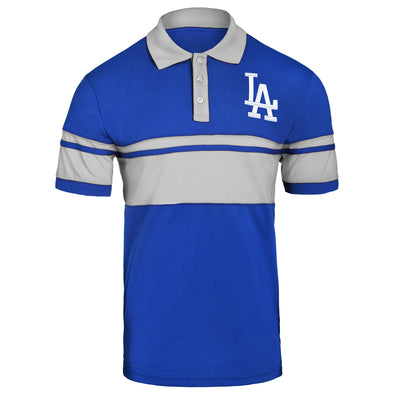 Forever Collectibles MLB Men's Los Angeles Dodgers Cotton Stripe Polo