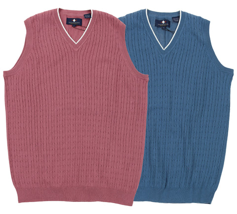 Argyle Culture Men's Cable Knit Vest, Color Options
