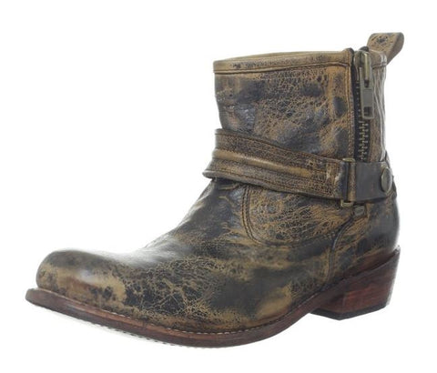 Bed Stu Double Women's Vintage Leather Motorcycle Boots - Camel & Black