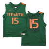 Nike NCAA Youth Boys Miami Hurricanes #15 Basketball Jersey, Green