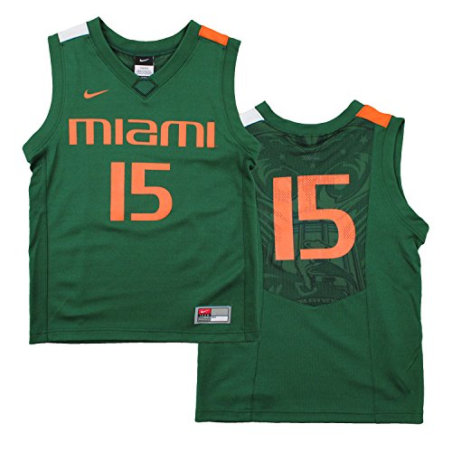 Nike NCAA Youth Boys Miami Hurricanes #15 Basketball Jersey, Green