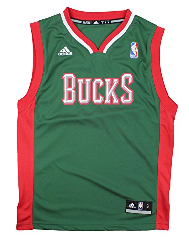 Adidas NBA Basketball Youth Boys Milwaukee Bucks Road Replica Jersey - Green