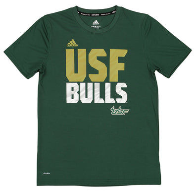 Adidas NCAA Youth Boys South Florida Bulls Climalite Team Graphics Tee, Green