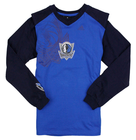 Adidas NBA Basketball Youth Dallas Mavericks 3-in-1 Muscle Shirt, Blue