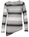 Big Star Women's White and Black Wide and Thin Striped Long Sleeve Shirt