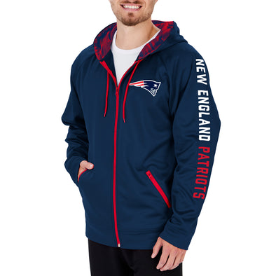Zubaz Men's NFL New England Patriots Full Zip Camo Hoodie