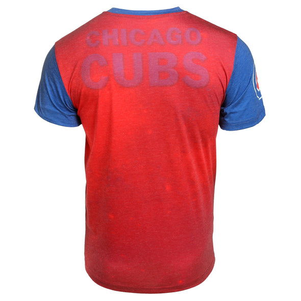 KLEW MLB Men's Chicago Cubs Big Graphics Pocket Logo Tee T-shirt, Red