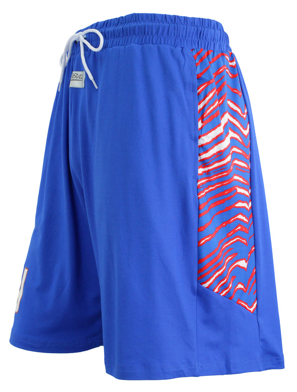 Zubaz NFL Men's New York Giants Team Logo Zebra Side Seam Shorts, Blue
