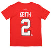 Reebok NHL Boys Youth Chicago Blackhawks Duncan Keith #2 Short Sleeve Tee, Red