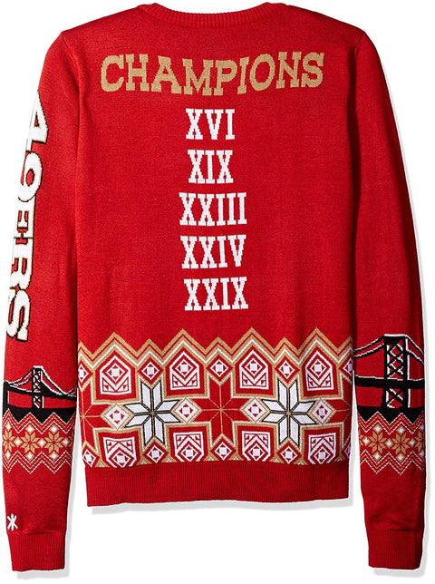 Forever Collectibles NFL Men San Francisco 49ers SuperBowl Commemorative Sweater