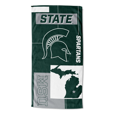 Northwest NCAA Michigan State Spartans State Line Beach Towel