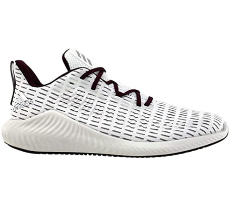 Adidas Men's Alphabounce Running Athletic Shoe, White/Silver Metallic/Maroon