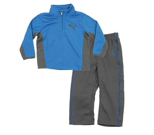Puma Toddlers Angle 1/4 Zip Up Sweatshirt and Pants 2 Piece Set - Rapid Blue