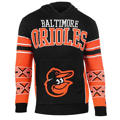 Forever Collectibles MLB Men's Baltimore Orioles Big Logo Hooded Sweater, Black