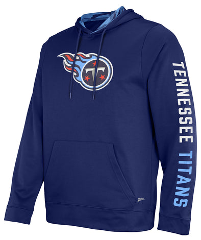 Zubaz NFL Men's Tennessee Titans Solid Team Hoodie with Camo Lined Hood