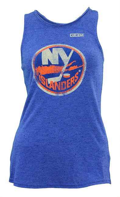 CCM NHL Women's New York Islanders Nepped Tank Top, Heathered Blue