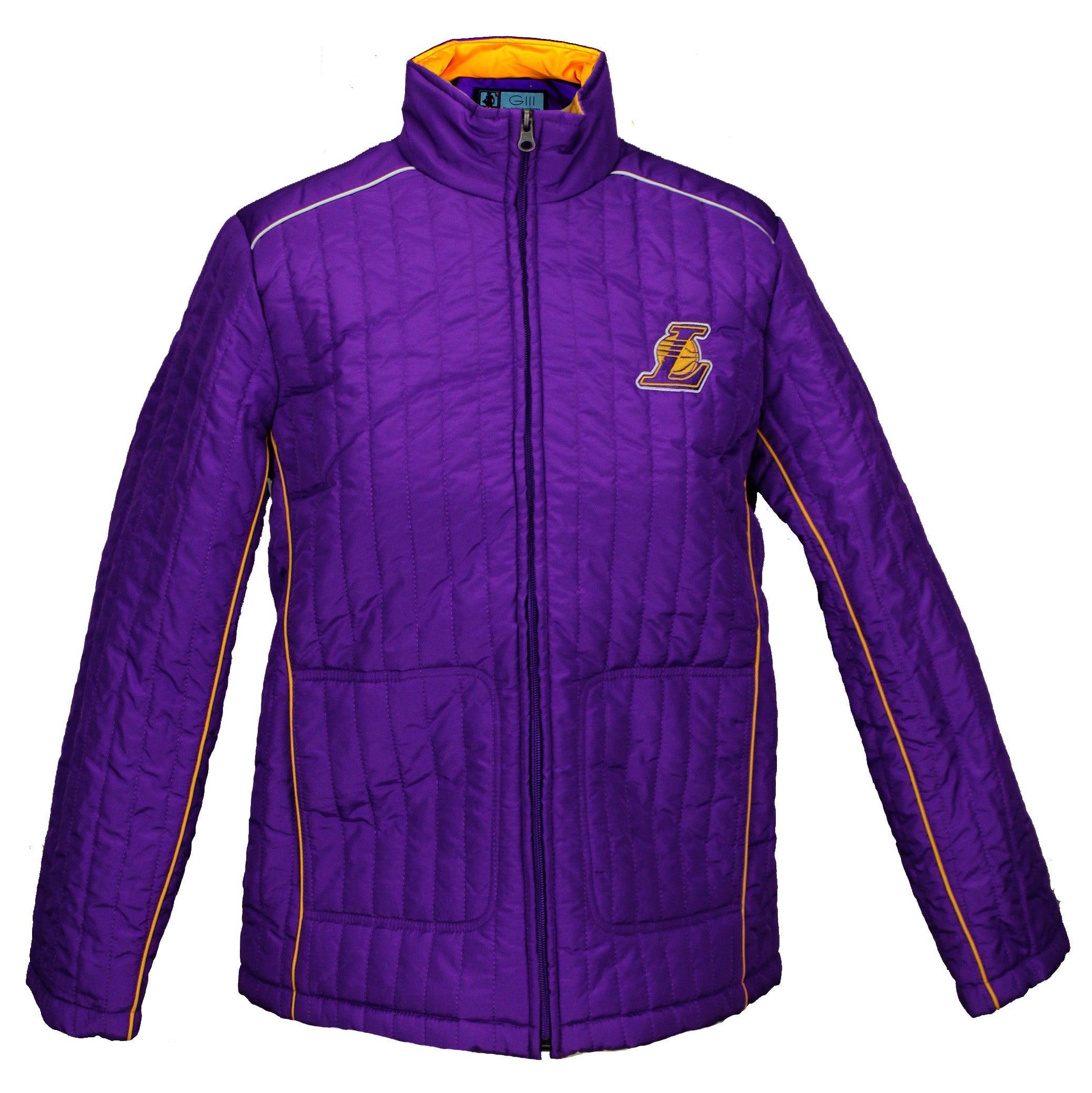 G-III Sports NBA Women's Los Angeles Lakers Players Zip Up Jacket Coat, Purple