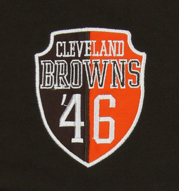 KLEW NFL Men's Clevleland Browns Diagonal Stripe Rugby Polo