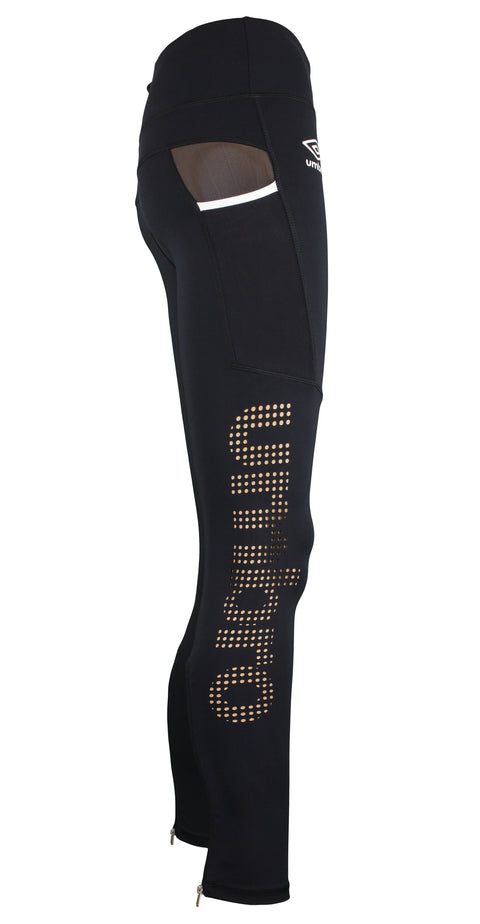 Umbro Women's Active Zip Leggings, Black/White
