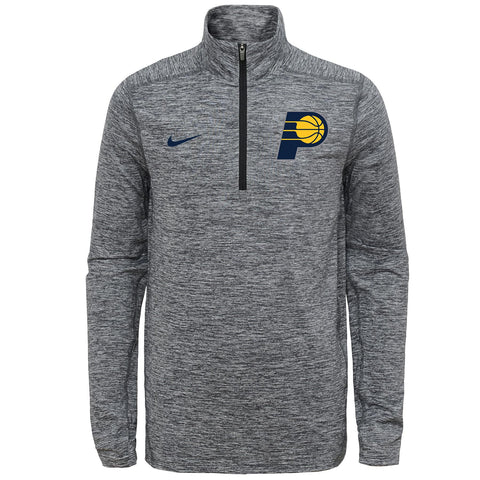 Nike NBA Youth Indiana Pacers Space Dye Heathered Grey 1/4 Zip Element Pullover