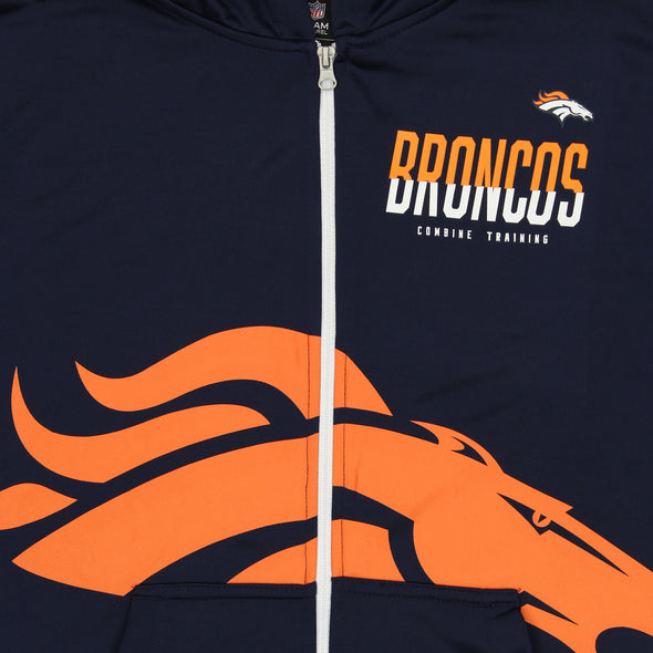Outerstuff NFL Men's Denver Broncos Drill Performance Full Zip Hoodie
