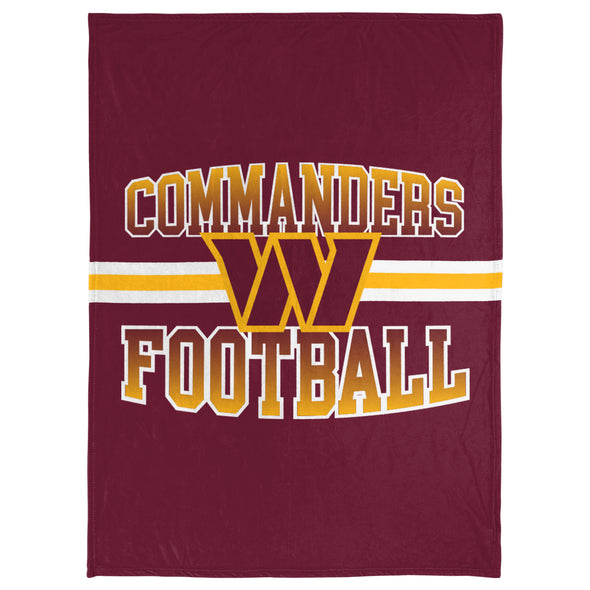 FOCO NFL Washington Commanders Stripe Micro Raschel Plush Throw Blanket, 45 x 60