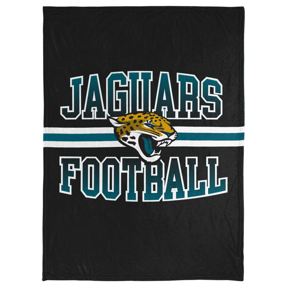 FOCO NFL Jacksonville Jaguars Stripe Micro Raschel Plush Throw Blanket, 45 x 60